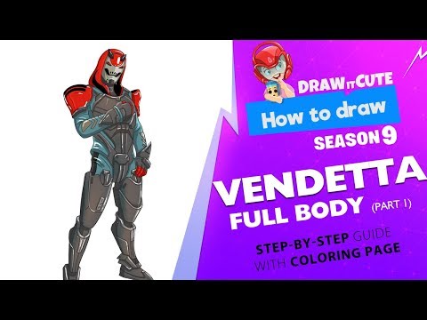How to Draw Vendetta full body | Fortnite season 9 time lapse and how to draw Video
