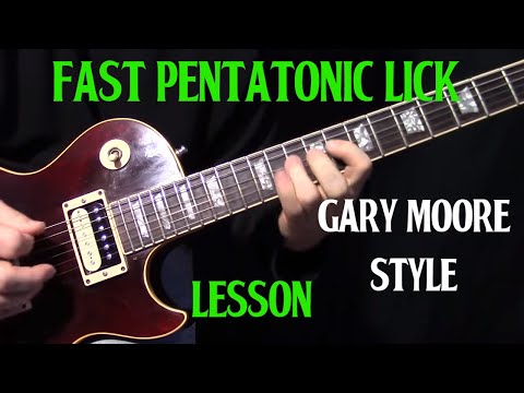 Gary Moore inspired fast pentatonic blues lick lesson