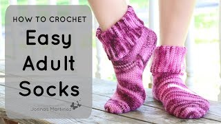 HOW TO CROCHET EASY ADULT SOCKS