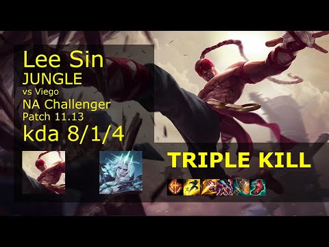 Lee Sin Jungle vs Viego - NA Challenger 8/1/4 Patch 11.13 Gameplay
