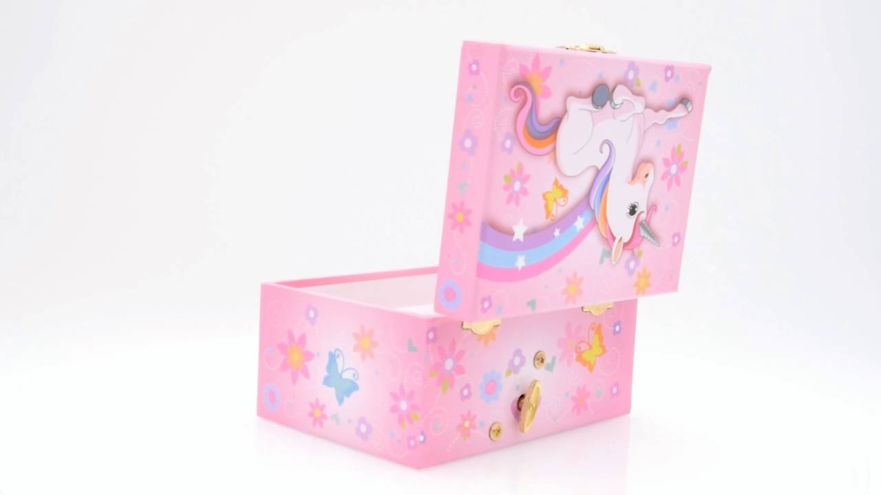 Szkatułka z baleriną jednorożec