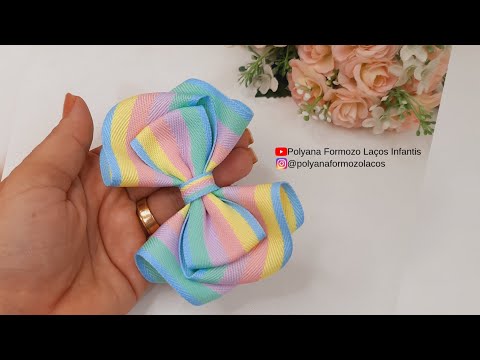 Laço Milena Invertido com Gravatinha- Lindo e Super fácil de fazer