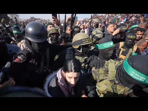 Israeli hostage Arbel Yehoud led through Gaza crowd before being handed over to Red Cross