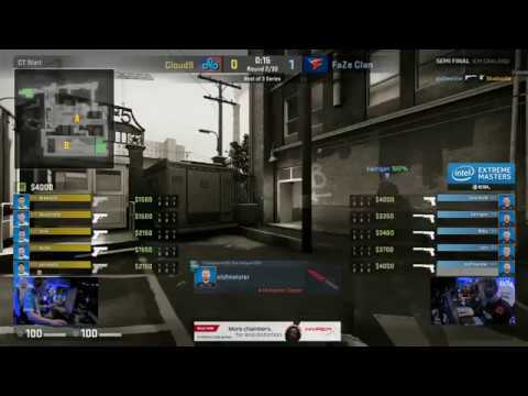Cloud9 vs Faze clan Insane pistol round - IEM Oakland 2017