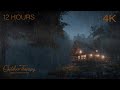 Deep Sleep Thunderstorm 12 Hours Of Rain Thunder Sounds At Night By The Lake RELAX STUDY