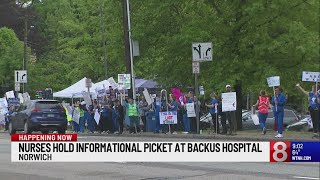 Backus Hospital workers hold informational strike amid contract talks