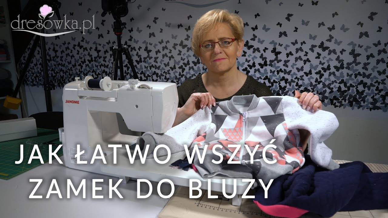 Wszywanie zamka do bluzy dresowej
