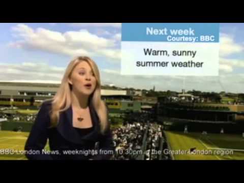 BBC weather presenter in on air huff