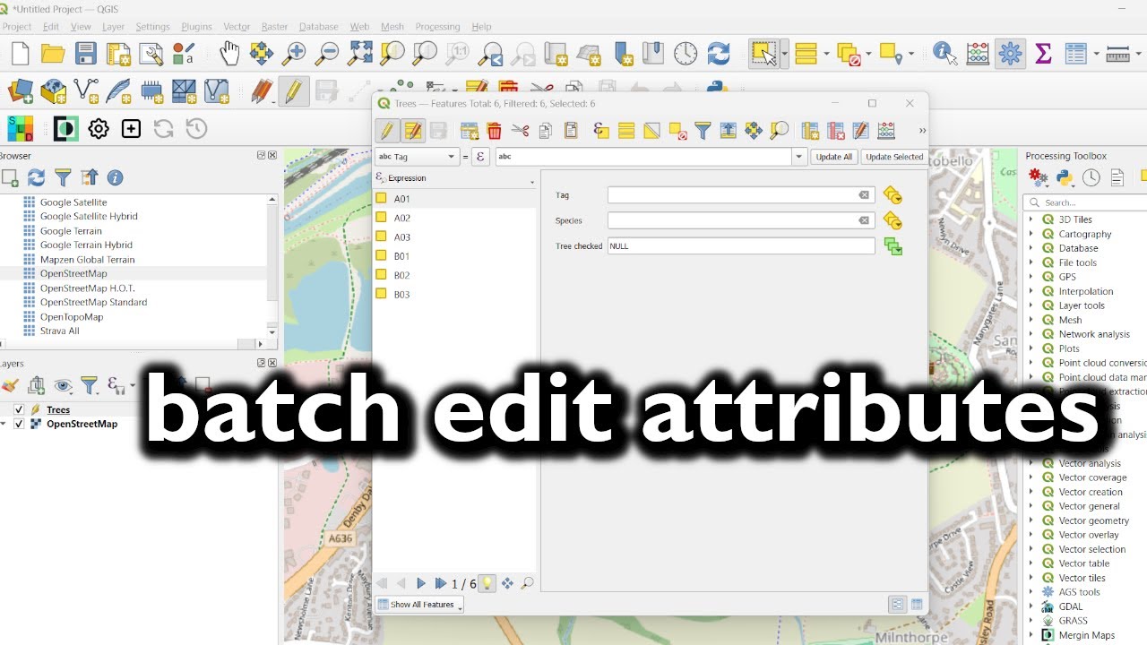 Batch Edit Attributes in QGIS (Multi-Edit Mode Explained) | burdGIS