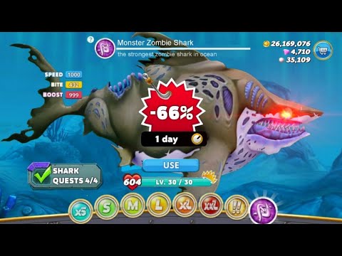 GOT NEW GIANT MONSTER ZOMBIE SHARK 66% OFF TRAILER AND GAMEPLAY NEW 2024 - HUNGRY SHARK WORLD
