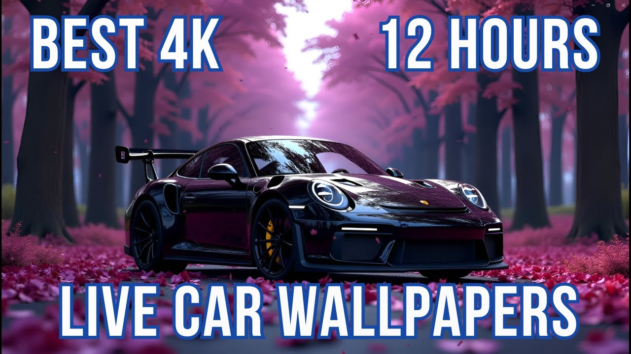 Porsche GT3 RS 4K Live Wallpaper | 12 Hours Cinematic Pink Car Background