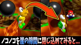 ノコノコを『崖の隙間』に閉じ込めてみると…www【マリオ64】