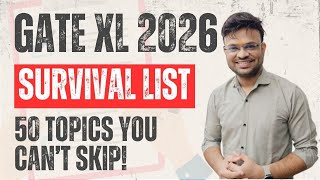 GATE XL 2026 Survival List | 50 Important Topic Checklist You Can’t Skip!