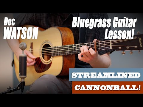 "Streamlined Cannonball" | Doc Watson - Intermediate BLUEGRASS Guitar Lesson with TAB