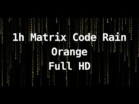 1h Matrix Code Rain | Digital Rain Animation | Screensaver  | Orange | Full HD
