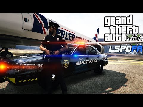 Airport Patrol with Crash Landing Callouts - GTA 5 LSPDFR Police Mod