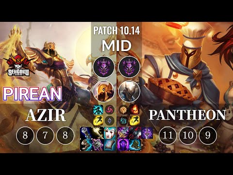 SG Pirean Azir vs Pantheon Mid - KR Patch 10.14