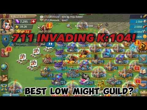 Lords Mobile - 711 INVADING K:104 ! ZEROING EVERYONE WITHOUT SHIELD 😈 W#R RAN FROM US ?