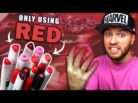 Coloring using EVERY RED MARKER I own - I'm COLOR BLIND !!