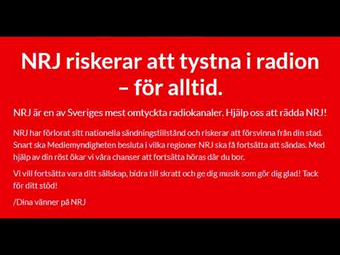 NRJ riskerar att tystna i radion – för alltid. Hjälp att rädda NRJ!