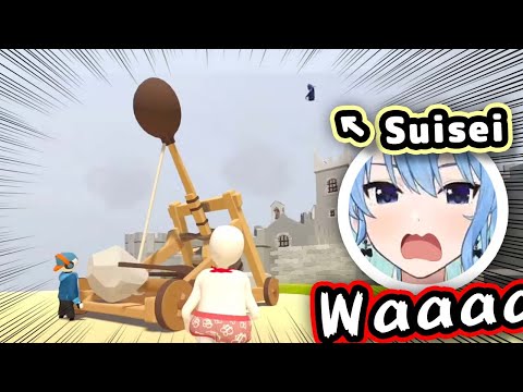 Suisei Gets Launched By A Catapult While Miko Sings "Stellar Stellar"【ENG Sub/Hololive】