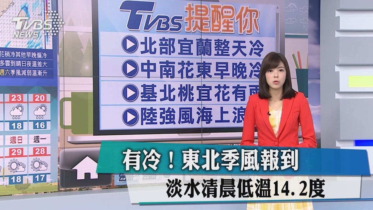 有冷!東北季風報到 淡水清晨低溫14.2度