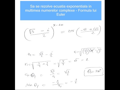 Ecuatie exponentiala in multimea numerelor complexe