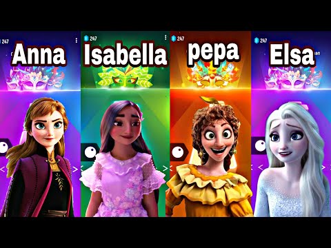 Anna vs Isabella vs Elsa vs Pepa | We don't talk about bruno | Tiles Hop Edm Rush!