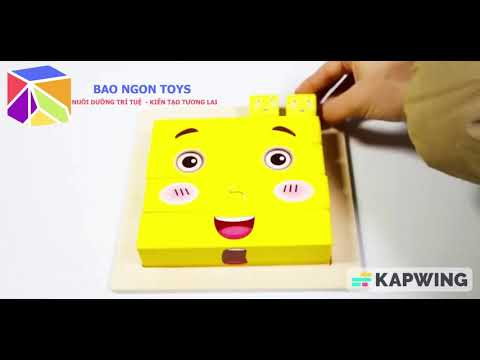 Trò Chơi Ghép Hình Biểu Cảm Khuôn Mặt Bằng Gỗ giúp bé phát triển trí thông minh và vận động tinh - BAO NGON TOYS - DG309