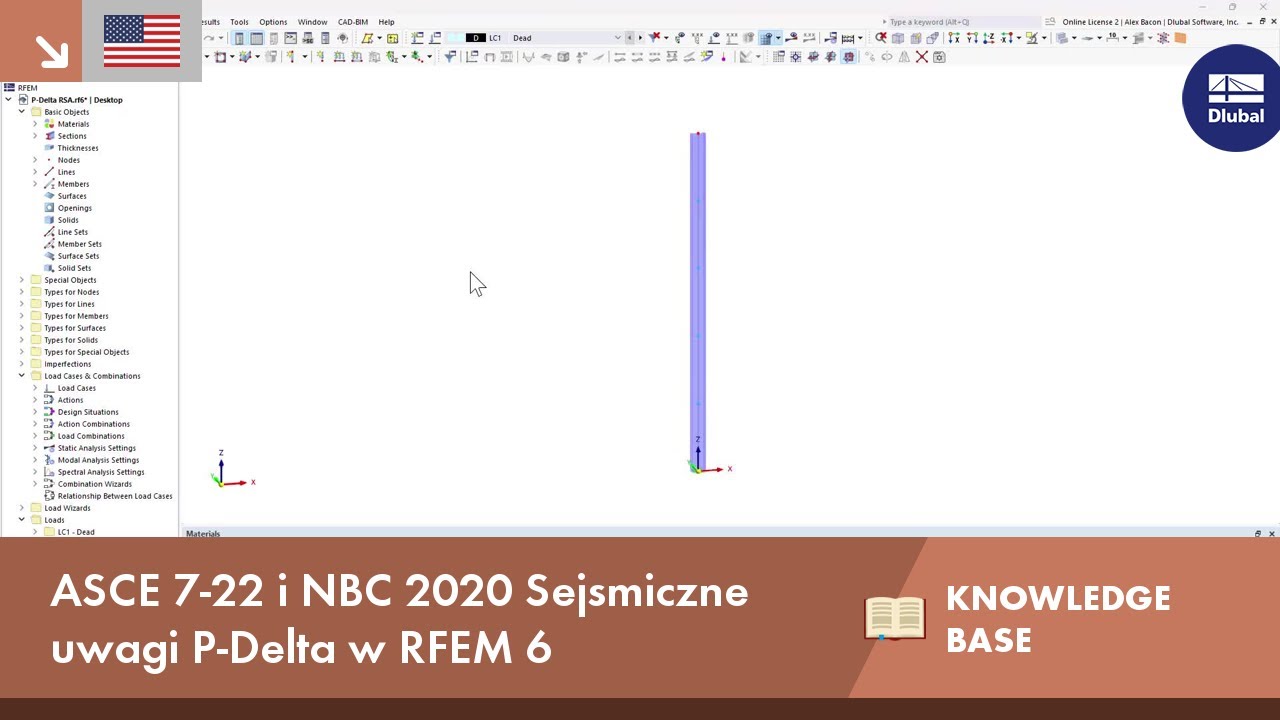 KB 001877 | ASCE 7-22 i NBC 2020 Sejsmiczne uwagi P-Delta w RFEM 6