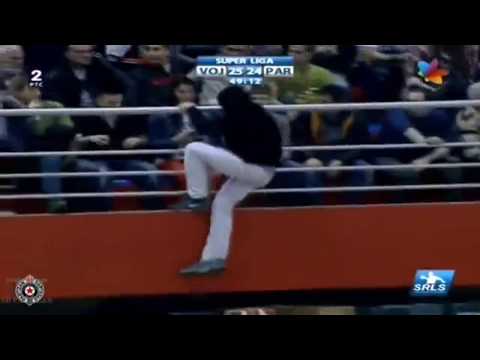 Navijač Vojvodine, izazvao incident i prekid utakmice Vojvodina - Partizan 29.03.2013