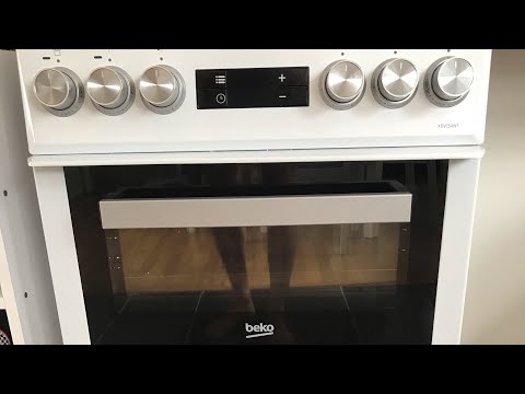 Beko Pro Slimline Electric Double Oven Cooker (Easy to use Electric Cooker) (white & black)