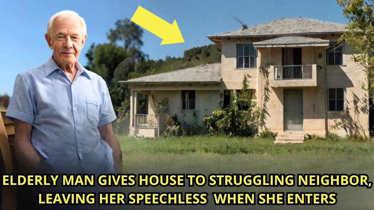 Elderly man gives house to struggling neighbor, leaving her speechless when she enters