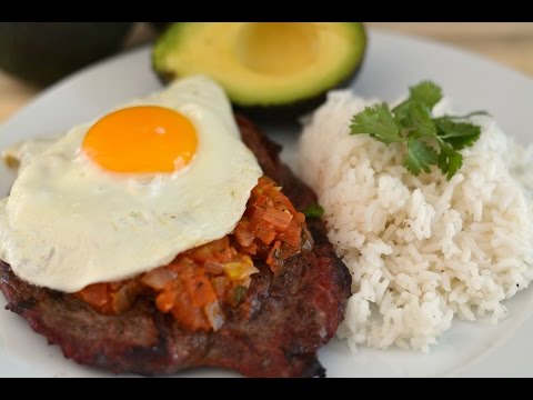 COLOMBIAN BISTEC A CABALLO | How To Make Grilled Steak With An Onion and Tomato Sauce | SyS