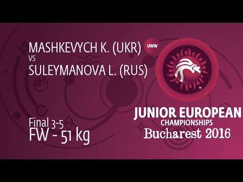 BRONZE FW - 51 kg: L. SULEYMANOVA (RUS) df. K. MASHKEVYCH (UKR), 12-11