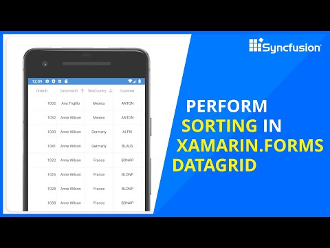 Perform Sorting in Xamarin Forms DataGrid