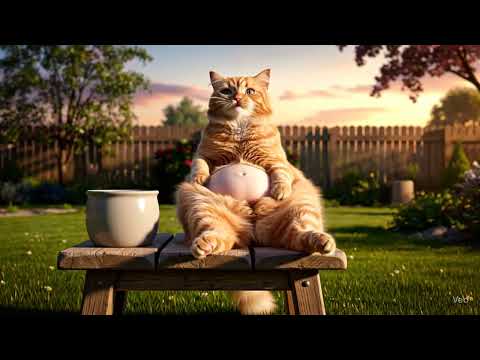 Chubby Orange Cat Cooks Chicken in the Cutest Way! #youtubeshorts #aishorts #viralshort #animals #yt