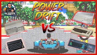 POWER DRIFT by SEGA -ZX Spectrum VS C64, Amstrad Comparison + Commodore Amiga VS Atari ST Comparison