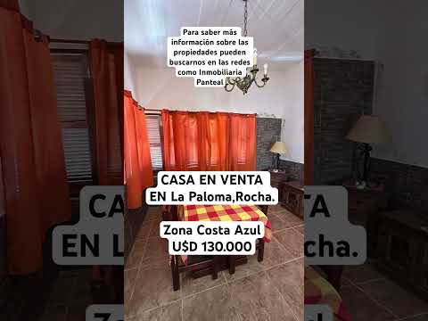 CASA EN VENTA EN LA PALOMA, ROCHA. U$D 130.000