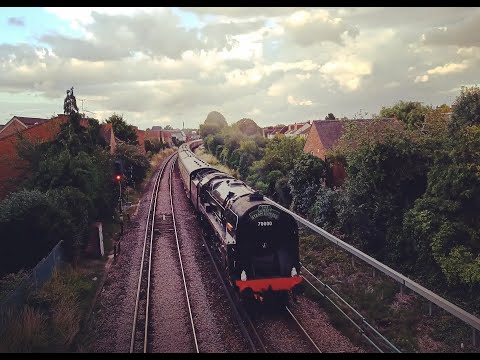 70000 Britannia with The Sunset Steam Express on Tuesday 15th August 2023.