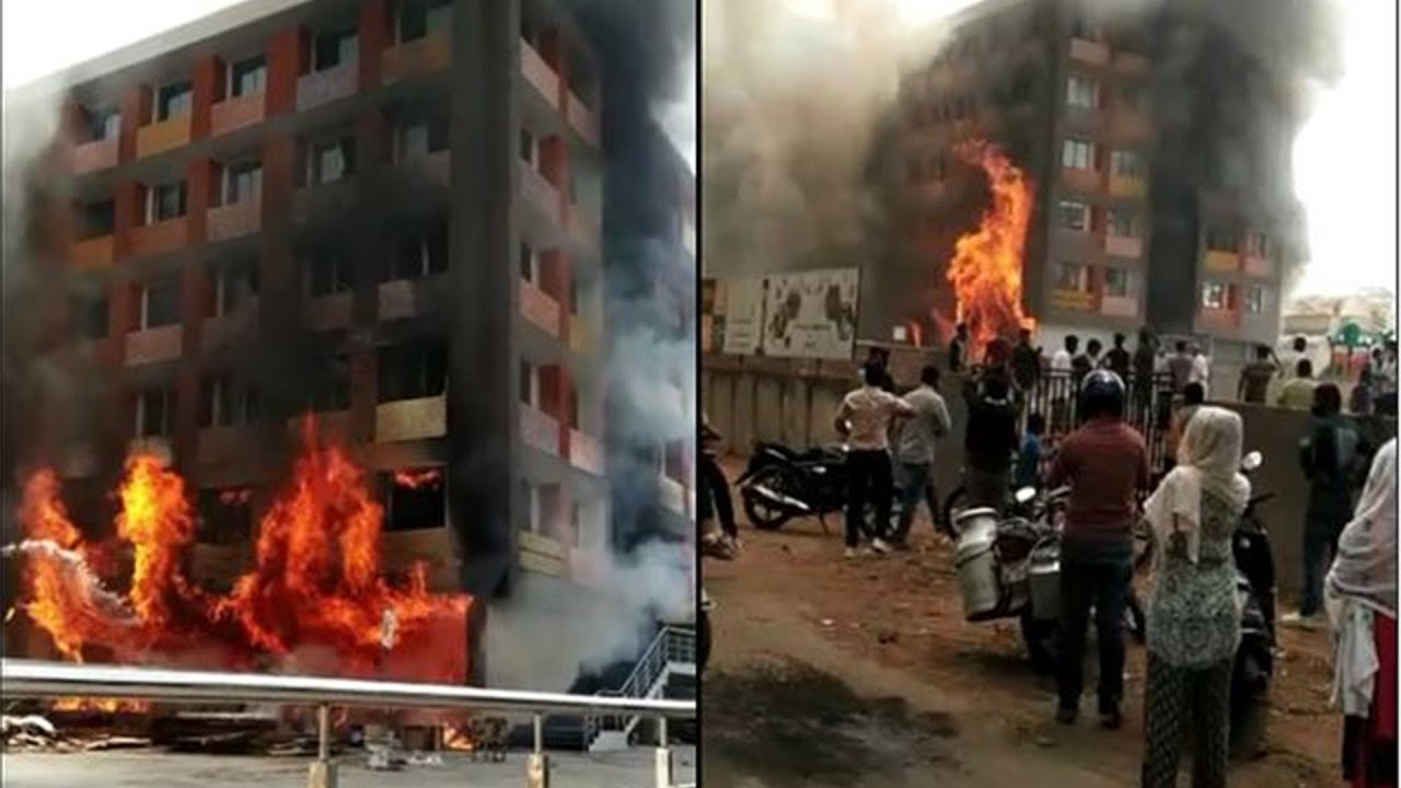 Ahmedabad Fire Today : Massive Fire Breaks out in Ankur international School | 4 students rescued