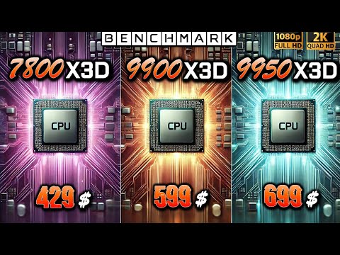 Ryzen 7 7800X3D vs 9 9900X3D vs 9 9950X3D / Test / 1080p - 1440p / in 8 Games / RTX 4090