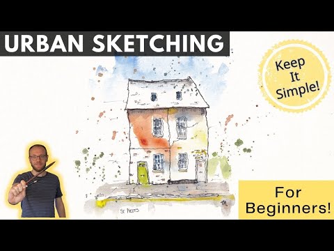 Simple Watercolour and Ink - Urban Sketching Tutorial for Beginners