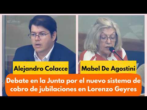 Debate en la Junta por el nuevo sistema de cobro de jubilaciones en Lorenzo Geyres