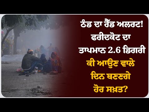 ਠੰਡ ਦਾ ਰੈੱਡ ਅਲਰਟ!ਫਰੀਦਕੋਟ ਦਾ ਤਾਪਮਾਨ 2.6 ਡਿਗਰੀ—ਕੀ ਆਉਣ ਵਾਲੇ ਦਿਨ ਬਣਣਗੇ ਹੋਰ ਸਖ਼ਤ?