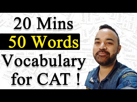 20 Mins 50 Words Vocabulary for CAT ! ( FREE CLASS  for CAT )