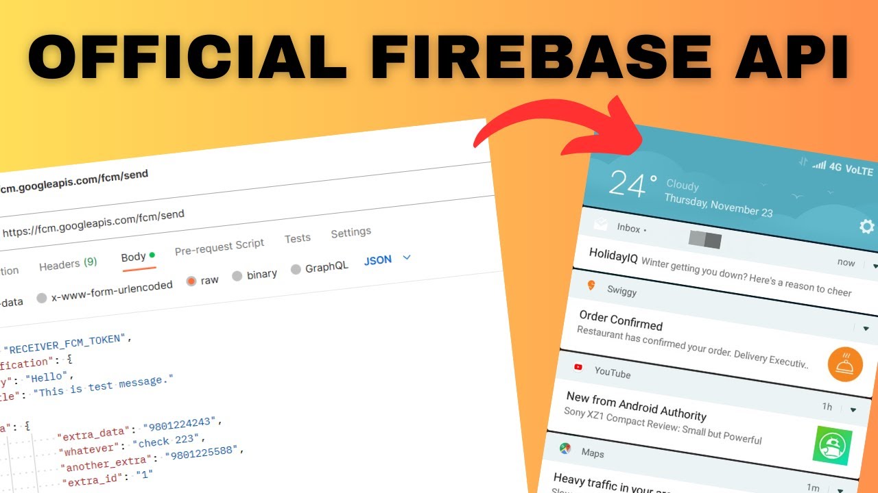 Send Firebase Notification from Postman - Real Example