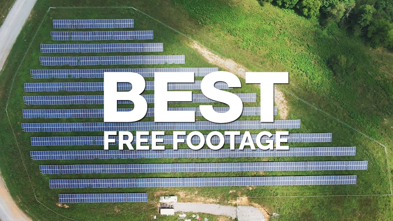 Free Stock Footage Aerial Renewable Energy from Wind Turbines and Solar Panels. Green Energy