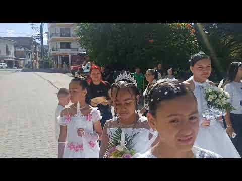 Procesión Niños De Primera Comunión En La Parroquia La Inmaculada En Bolívar, Ant. Dic 2025