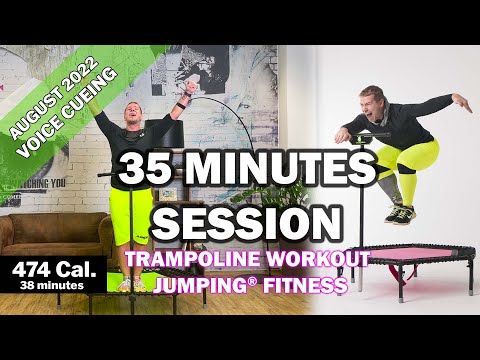 35 minutes trampoline session August 2022 - Jumping® Fitness [VOICE CUEING]